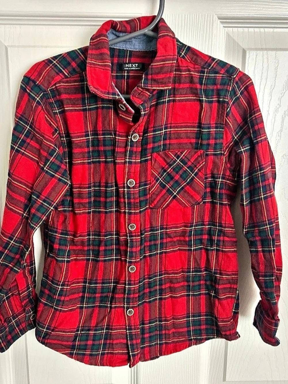 Next Red Plaid Check Flannel Shirt Boys 2-3Y